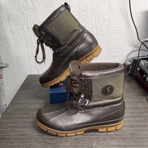 Polo Ralph Lauren Brown Snow Boots Luxury Footwear Mismatched Size (L)13 (R)12 - Picture 1 of 15