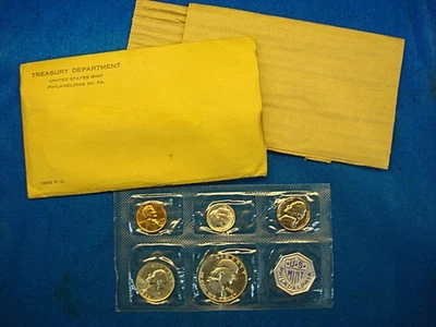 1955 U.S. PROOF SET - EXTRA NICE OLDTIME "FLAT PACK" SET IN ORIG. ENVELOPE - Image 1 of 4