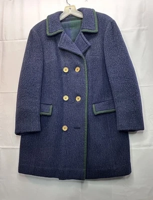 Abrigo Lodenfrey Vintage Mujer, 100% Lana Excelente Estado Azul Marino Verde Foto 1 de 4