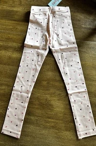 Girls' Mini Heart Leggings - Cat & Jack Pink With Hearts XS 4/5 Slim - Picture 1 of 12