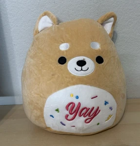 Squishmallow Birthday Angie the Shiba Inu Dog Plush Celebrate Yay 12” Kellytoy  - Picture 1 of 8