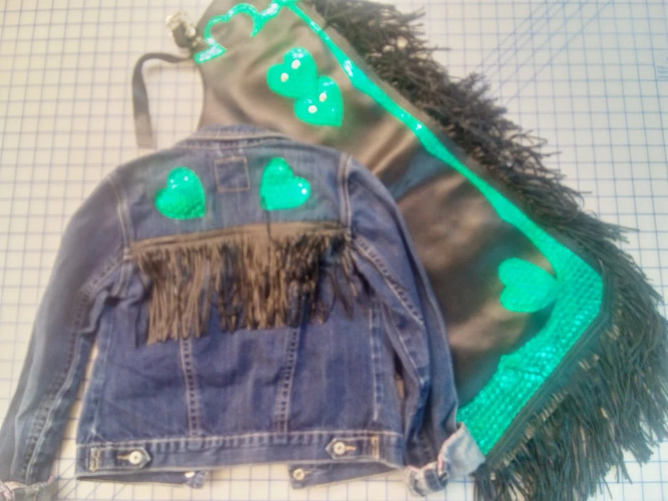 Chaqueta vaquera Western, juvenil talla 10, a juego y gorras de cuero Foux Foto 1 de 1