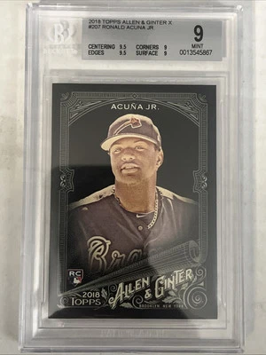 Ronald Acuna Jr. 2018 Topps Allen & Ginter X Rookie BGS 9 - Image 1 of 3