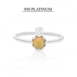 Natural Diamond Opal Crown Ring in 950 Platinum | Engagement & Wedding Gift - Picture 1 of 9