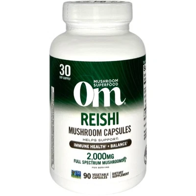 Om Mushroom Reishi Orgánico 90 Cápsulas Vegano Fórmula Pura Bienestar (CAD 07/2026) Foto 1 de 4