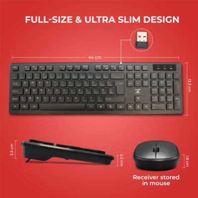 2.4GHz Wireless Keyboard And Mouse Set UK USB Dongle For PC Laptop Full-Size NEW - Image 1 of 4