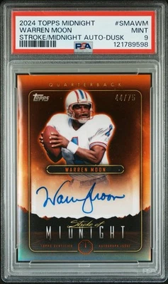 2024 Topps Midnight SOM autógrafo anochecer/75 Warren Moon PSA 9 Foto 1 de 3