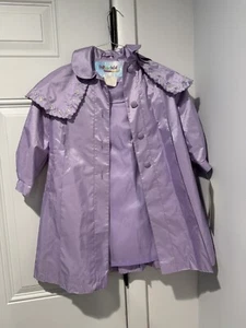 Rothschild Girls Lilac Purple Hooded Dress Coat Flower embroidery Sz 4 NWT - Picture 1 of 12