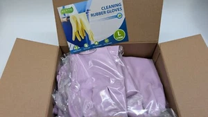 6 Pairs Reusable Rubber Gloves For Cleaning Anti Slip Size Large Lavender - Picture 1 of 4