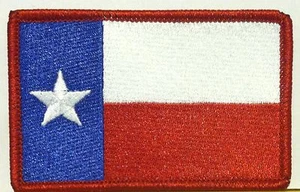 TEXAS STATE FLAG PATCH EMBROIDERED IRON-ON LONE STAR TX Red Border #02 - Picture 1 of 1