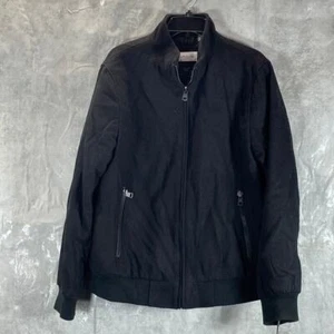 Chaqueta Bomber CALVIN KLEIN Para Hombre Negra Sólida Ajuste Regular Lana Tejido Talla M - Imagen 1 de 11