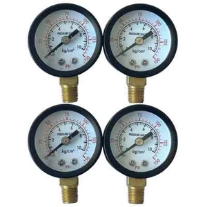 4 PCS 1/8" BSP Air Pressure Gauge 0-150 PSI Side Mount 1.6" Face Diameter - Picture 1 of 10