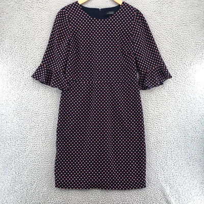 Vestido The Limited para mujer 6 azul marino a lunares hasta la rodilla vaina campana mangas 3/4 Foto 1 de 4