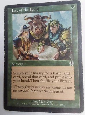 MTG Magic The Gathering Card Lay of the Land Sorcery Green Apolcalypse 2001 - Image 1 of 2