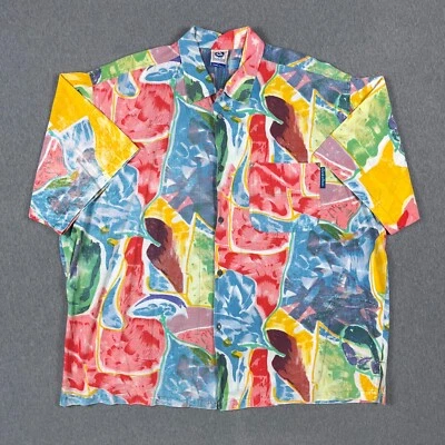 Vintage Gotcha Shirt Mens XL Camp Loop Collar Floral Hawaiian Short Sleeve AOP - Image 1 of 4