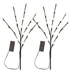  2 Pcs Holiday Lights Plastic up Decorative Branches Lighted Willow