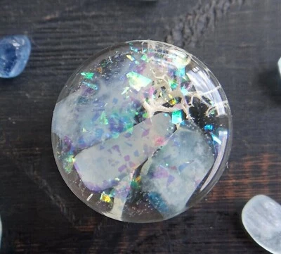 Blue Aquamarine plugs gauges Stone double flare tunnels March Birthstone PAIR - Image 1 of 4