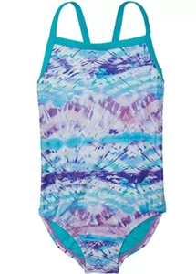 Speedo L54158 Girl's Multicolor Printed Propel Back One-Piece Swimsuit Size 7 - Picture 1 of 3