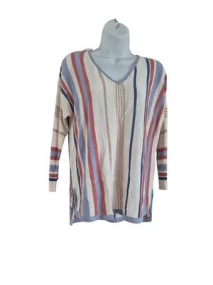 Women Marks and Spencer Knitted Top Jumper V Neck Open Back Strips UK 12 EU 40 M - Image 1 of 3