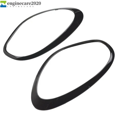 Pair Headlight Trim Ring Bezel Black For 2011-2016 MINI R60 Cooper Countryman Foto 1 de 4