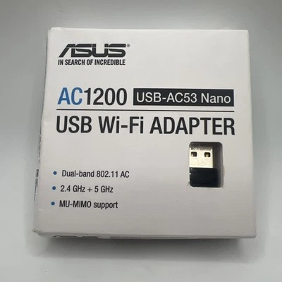 ASUS - USB-AC53 Nano AC1200 Dual-Band Wi-Fi 5 USB Network Adapter - Black - Image 1 of 4