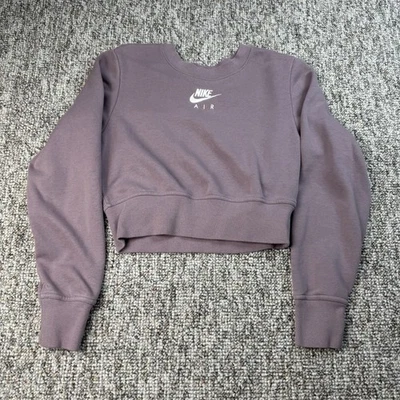 Sudadera corta pequeña Nike Air para mujer púrpura polar manga larga Foto 1 de 4