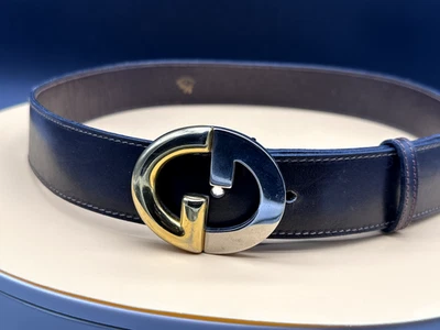 Brown Leather Womens Gucci Belt with Interlocking G Buckle - Image 1 of 4