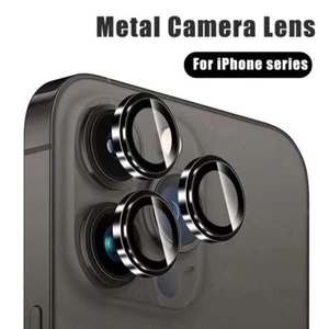 Protector de anillo de metal y vidrio para lente de cámara Ultra para iPhone 15 14 Pro Max cubierta completa - Imagen 1 de 20