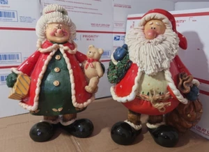 Mr & Mrs Claus Vintage Kirkland's Clause & Co. Christmas Ceramic Figurines 13” - Imagen 1 de 8