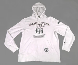 Nike Manchester United Gr. L Fußball Club Travel Hoodie Unisex Weiß Pullover - Bild 1 von 9