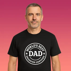 Bester Papa T-Shirt Vatertag Tshirt Papa Shirt Papa Shirt lustig Tochter zugelassen - Bild 1 von 15