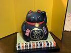 maneki neko japanese lucky cat black gold cute kawaii collectible fortune cat