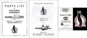 1941 Ford Lincoln Mercury Columbia Overdrive Manuale Set Di 4 Owners Install ECC - Foto 1 di 5