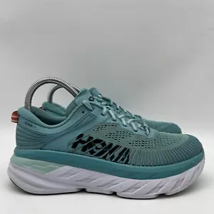Hoka One One Bondi 7 Women Size 6 D Wide Blue Running Shoes Sneakers - Picture 1 of 17