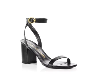 Sandalias Stuart Weitzman para mujer con correa al tobillo casi desnudas negras talla 10 240316 - Imagen 1 de 2