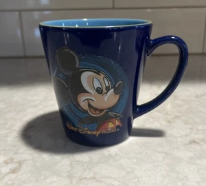 Mickey Mouse Walt Disney World Coffee Mug Ceramic 2 Tone Blue USED FAST SHIP - Picture 1 of 5