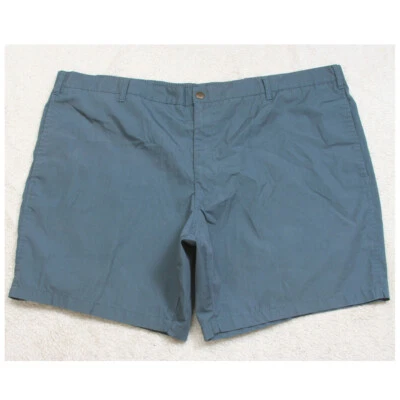 Haband Blue Flat Front Polyester Cotton Mans Men Solid Dress Shorts 48" X 8" V27 - Image 1 of 4