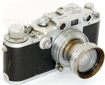 EARLY! Leica IIIc Rangefinder Made by LEITZ 1940 + Summitar f=5cm 1:2 Lens 1939 - Image 1 of 4