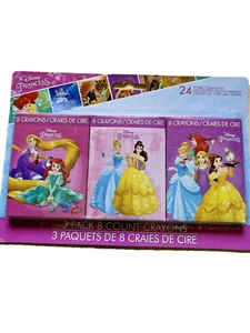 Pastelli Disney Princess 3 Box Party Pack 24 Totale Cenerentola Belle Ariel Art Set - Foto 1 di 12