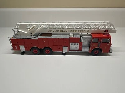 Conrad 5509 City Of Miami Fire Rescue 2 Aerial Ladder Truck 1:43 Collector Toy - Image 1 of 4