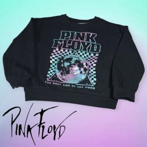 Pink Floyd Girl's Iridescent Rock Band Crew Beck Sweatshirt Black 6/6X - Picture 1 of 6