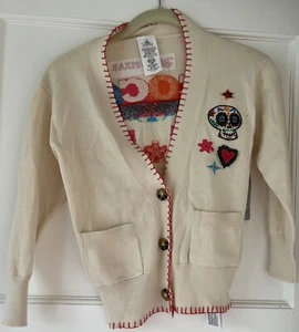 Disney Pixar Girl Cotton Embroidered Coco Sweater Cardigan Girls Sz 5/6 (NWT) - Picture 1 of 2