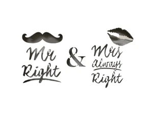 Geschenk, Hochzeitsgeschenk LED Leuchte Holzbrett Mr, and Mrs - Always Right - Bild 1 von 1