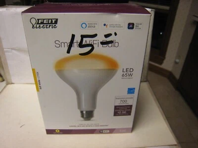 Feit Electric  BR30 E26 (Medium) Smart WiFi LED Bulb Daylight 65 Watt NEW - Image 1 of 4
