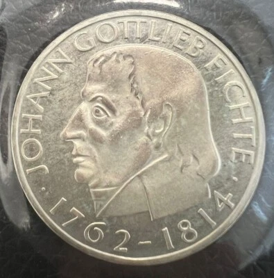 Coin BRD 5 German Mark 1964 J Fichte Proof PP original packaged nswleipzig - Image 1 of 3