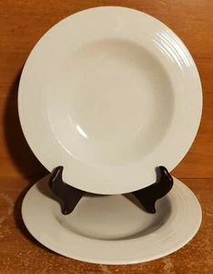 Tabletops Gallery NATALIE Rim Soup bowl set of 2, 8", White, Excellent - Picture 1 of 7
