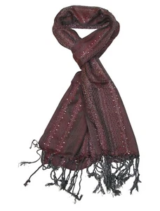 Sparkly Party Scarf for Women Scarves Shiny Glitter for Her Sequin Red and Grey - Picture 1 of 2
