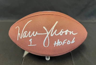 Warren Moon Signed Wilson NFL Football HOF 06 JSA - Image 1 of 4