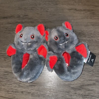 Zapatillas de murciélago gris y rojo de Halloween para niños talla M (11-12) cojín cómodo sin cordones Foto 1 de 4