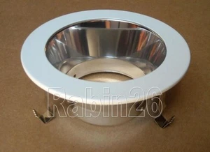 4" RECESSED CAN LIGHT SMOOTH CHROME REFLECTOR OPEN TRIM R20 PAR20 BAFFLE 120V - Picture 1 of 3
